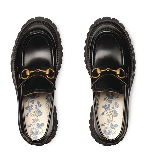 gucci rubber sole loafers|Gucci Women's Lug Sole Horsebit Loafers .